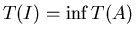 $T(I)=\inf T(A)$